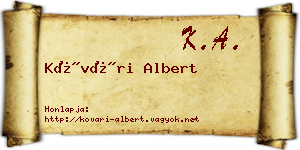 Kővári Albert névjegykártya